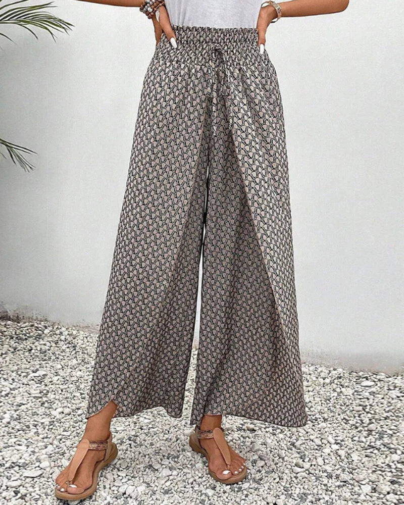 Callie - Pantalones de Pierna Ancha con Patrón Geométrico