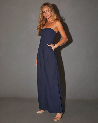 Shienna - Combinaison femme bustier à jambes droites