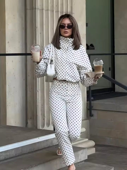 Melissa - Giacca corta a pois con collo alla coreana