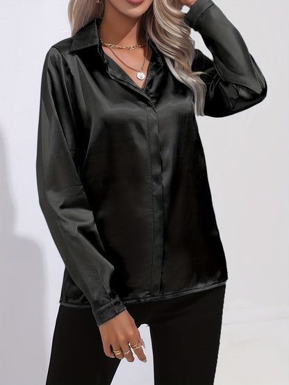 Larisa - Womens Long Sleeve Shirt With Kent Collar