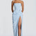 Women Strapless Corset Maxi Dress Formal Gown High Slit - Image 6