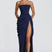 Women Strapless Corset Maxi Dress Formal Gown High Slit - Image 8