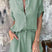 Women Two Piece Button Down Shirt Shorts Set Summer - Image 7