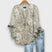 Women's Floral Print V-Neck Ruffle Sleeve Blouse Oversized - Image 9