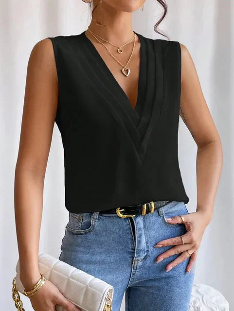 Milena - Sleeveless V Neck Blouse