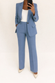 Women 2 Piece Blazer Wide Leg Pantsuit Tailored Suit Set - Image 2