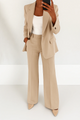Women 2 Piece Blazer Wide Leg Pantsuit Tailored Suit Set - Image 4