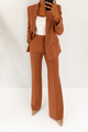 Women 2 Piece Blazer Wide Leg Pantsuit Tailored Suit Set - Image 5