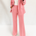 Women 2 Piece Blazer Wide Leg Pantsuit Tailored Suit Set - Image 6