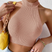 Lysera - Bezrękawnik prążkowany crop top na szyję