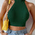 Lysera - Ærmeløs ribstrikket halter crop top