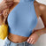 Lysera - Ærmeløs ribstrikket halter crop top