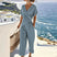 Women's Wrap V-Neck Cropped Jumpsuit - Image 3