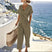 Women's Wrap V-Neck Cropped Jumpsuit - Image 4