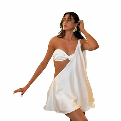Mhariane - Robe asymétrique à une épaule
