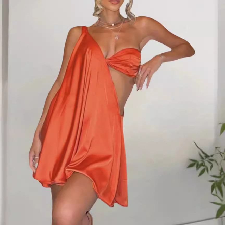 Mhariane - Robe asymétrique à une épaule