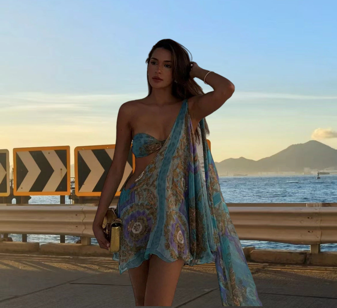 Mhariane - Robe asymétrique à une épaule