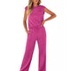 Women Two Piece Loungewear Set Sleeveless Wide Leg Pants - Image 3