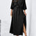 Women V-Neck Batwing Sleeve Tie Waist Maxi Dress Slit - Image 7