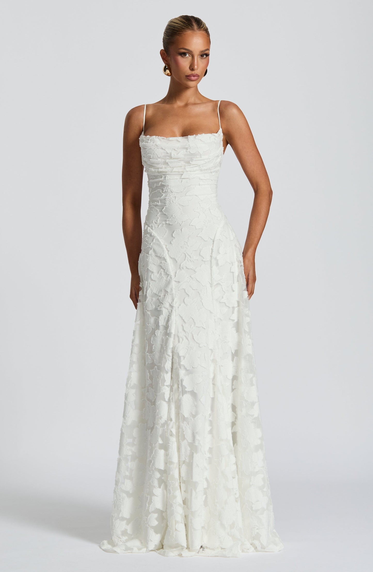 Women Floral Cowl Neck Sleeveless Maxi Dress Formal Evening Gown - Image 10