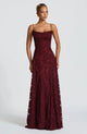 Women Floral Cowl Neck Sleeveless Maxi Dress Formal Evening Gown