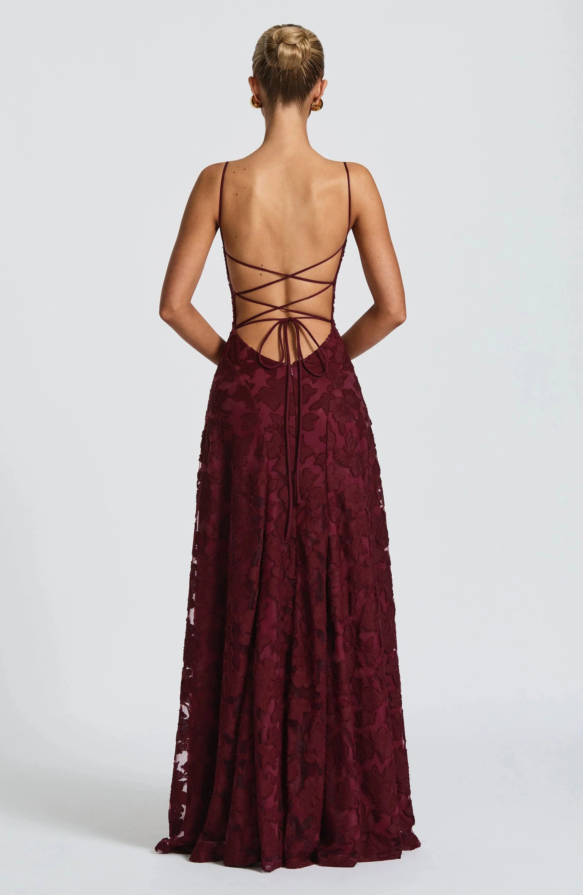 Women Floral Cowl Neck Sleeveless Maxi Dress Formal Evening Gown - Image 5
