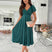 Women Puff Sleeve Midi Dress Fit and Flare Wedding Guest - Image 4