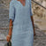 Women Geometric Print V-Neck Three-Quarter Sleeve Midi Dress - Image 4