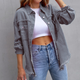 Marellie - Oversized Distressed Denim Jacket Women