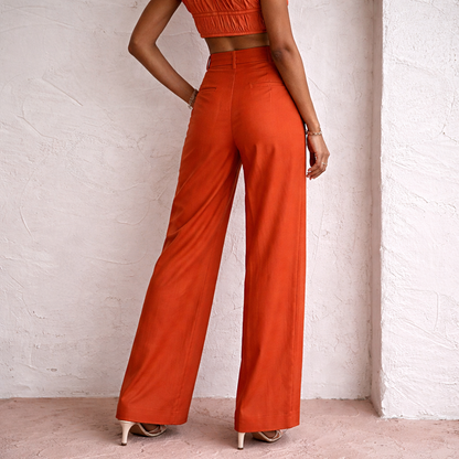 Soraiya - High Waist Wide Leg Trousers