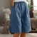 Women's Elastic Waist Knee Length Shorts Relaxed Fit Pockets - Image 5