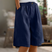 Women's Elastic Waist Knee Length Shorts Relaxed Fit Pockets - Image 7