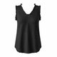 Louisa – Sleeveless V Neck Womens Tank Top Frayed Edges