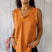 Louisa – Canotta Donna Smanicata con Scollo a V e Bordi Sfilacciati