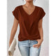 Elowette – Women’s Short Sleeve V Neck Blouse