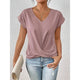 Elowette – Women’s Short Sleeve V Neck Blouse