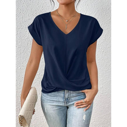Elowette – Women’s Short Sleeve V Neck Blouse