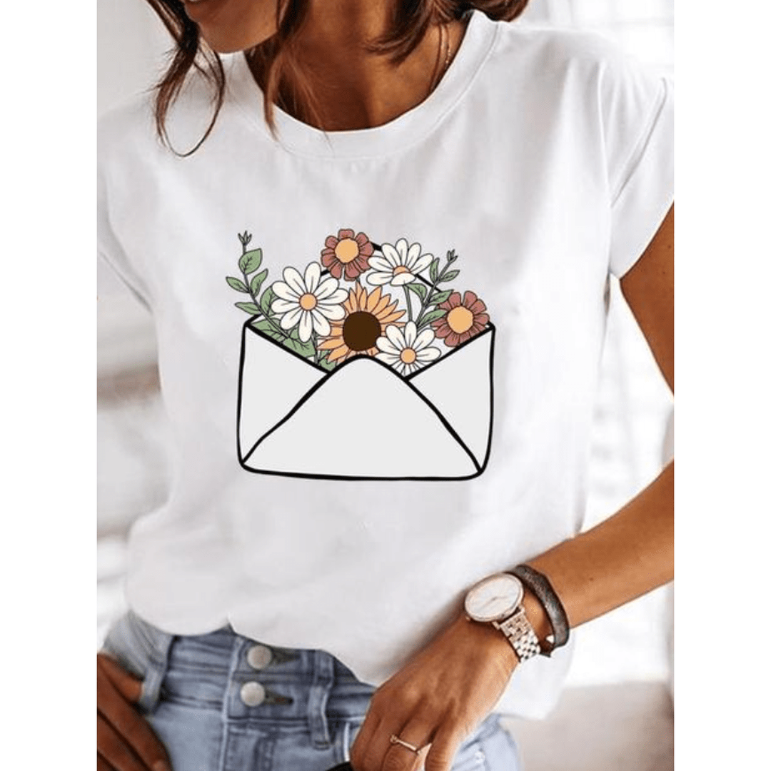Isabela – Tricou alb cu mânecă scurtă pentru femei