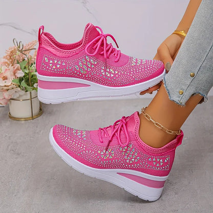 Women Orthopedic Rhinestone Sneakers Arch Support Walking Shoes - Image 20