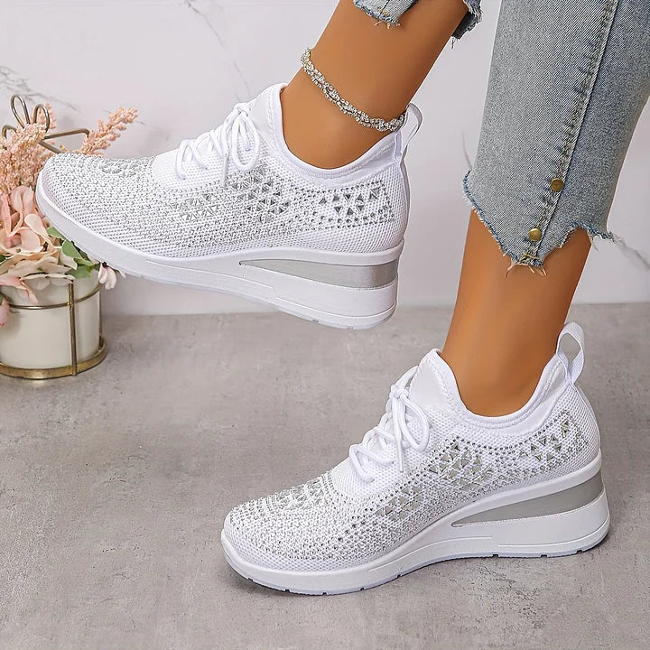 Women Orthopedic Rhinestone Sneakers Arch Support Walking Shoes - Image 8