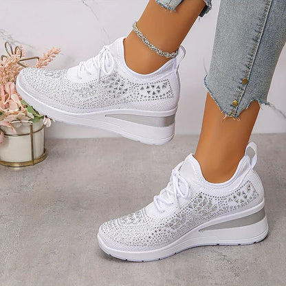 Women Orthopedic Rhinestone Sneakers Arch Support Walking Shoes - Image 8