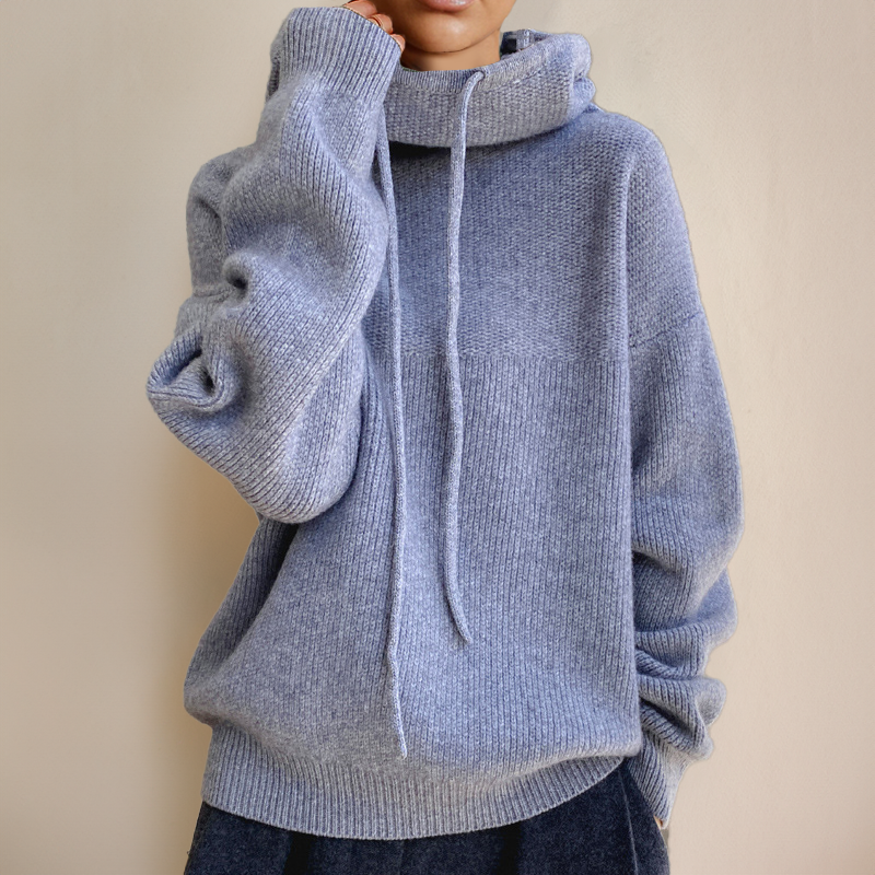 Heidrix – Maglione con cappuccio lavorato a maglia casual da donna