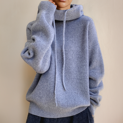 Heidrix – Maglione con cappuccio lavorato a maglia casual da donna