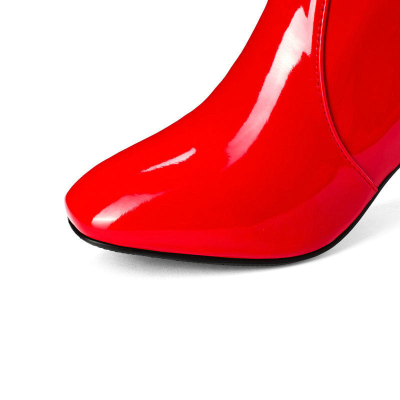 Jannine - Elegant Patent Leather Boots