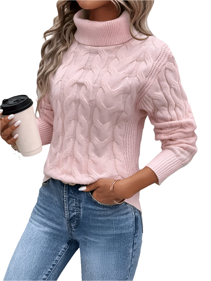 Maerelle – Pull à col roulé torsadé pour femme
