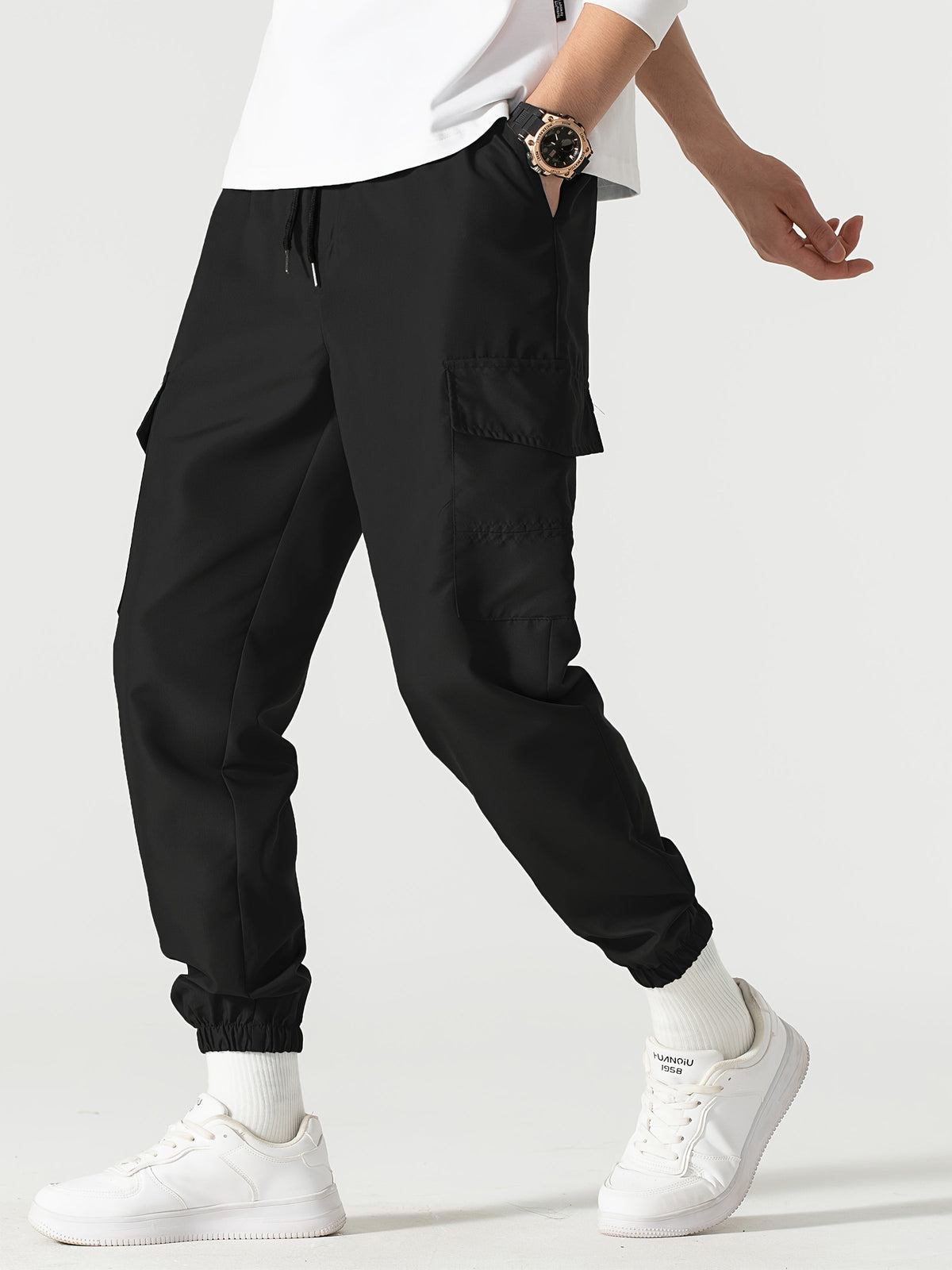 Men Relaxed Fit Cargo Joggers - Image 6