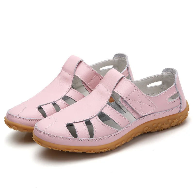 Women White Strappy Flat Sandals Arch Support Non-Slip - Image 3
