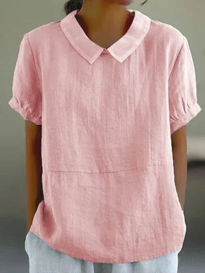 Darcey - Linen Peter Pan Collar Blouse for Women