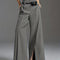 Women's High-Waisted Wide Leg Trousers with Front Slit