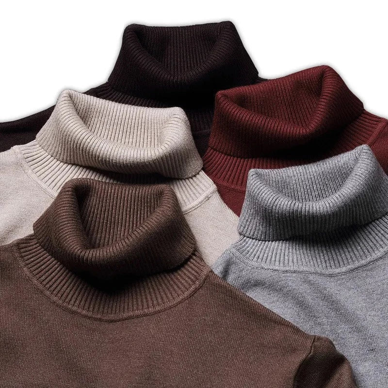 Renwick – Suéter de cuello alto para hombre 100% lana